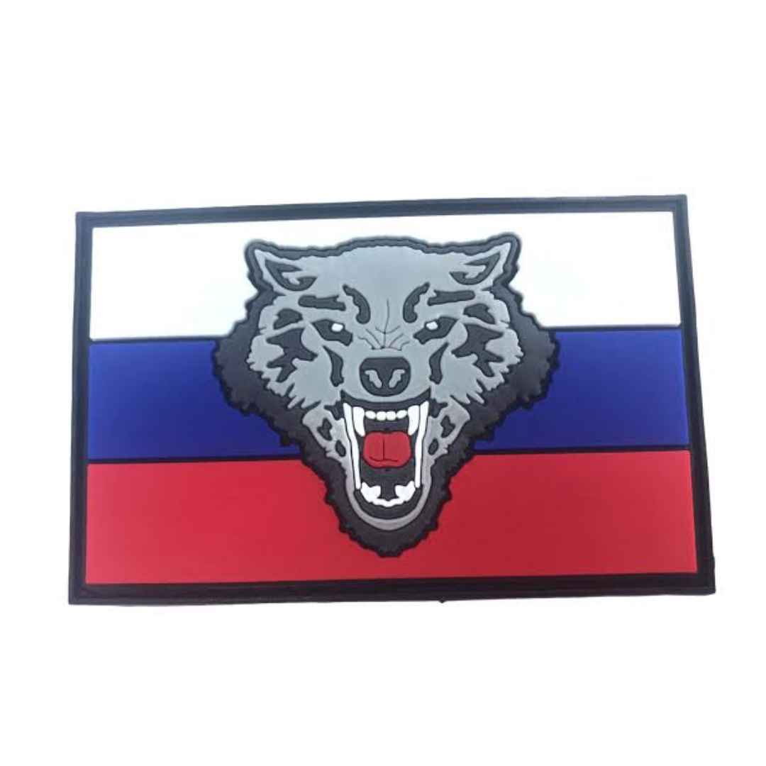 Russian Wolf Airsoft Flag Pvc Velcro Patch